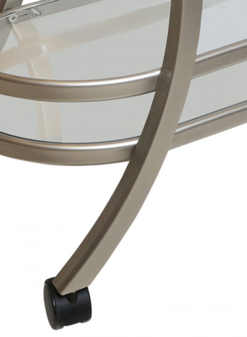 Metal Serving Cart Silver 47.88x95.45x25.45centimeter