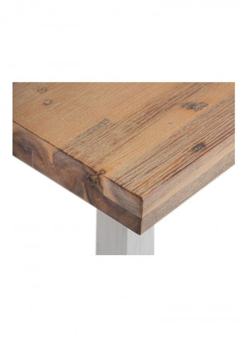 Elli Wooden Side Table White/Brown 60x60x50centimeter