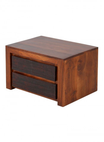 Giza 2-Drawer Night Stand Brown 57x35x40centimeter