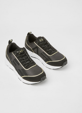 Logo Sneakers Black+Gold
