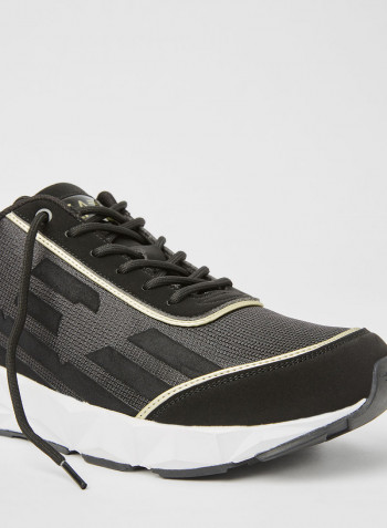 Logo Sneakers Black+Gold