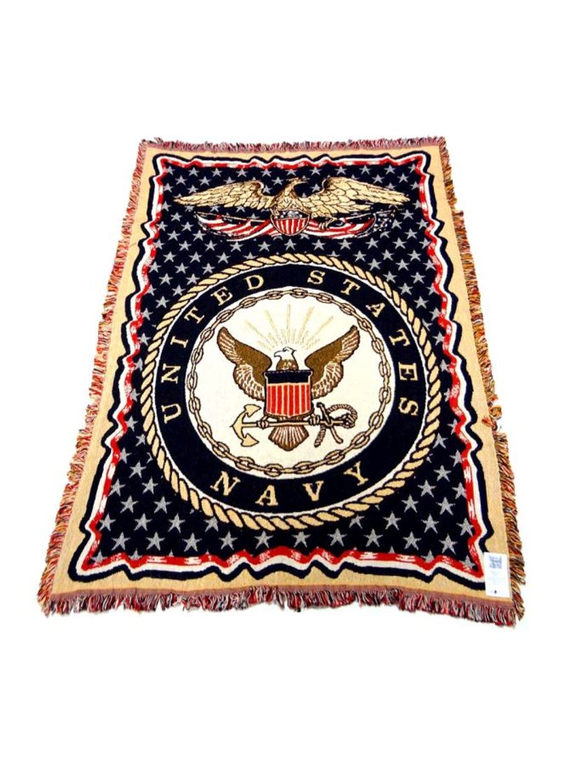 U.S. Navy Pattern Throw Blanket Beige/Brown/Black 50x70inch