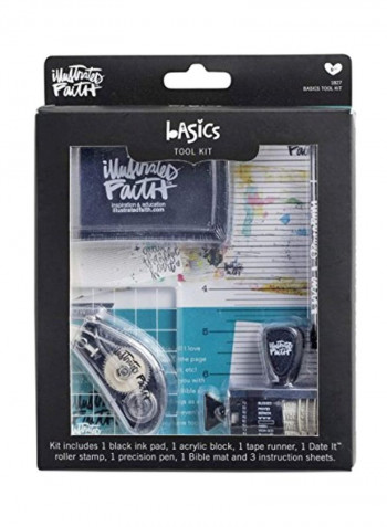 9-Piece Stamp Journaling Tool Kit Multicolour