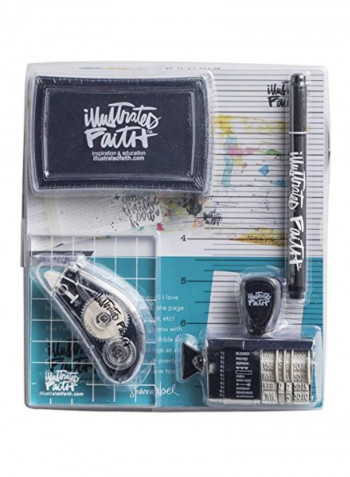 9-Piece Stamp Journaling Tool Kit Multicolour