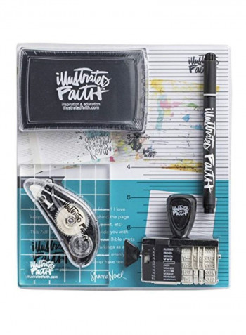 9-Piece Stamp Journaling Tool Kit Multicolour