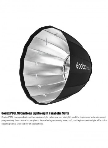 Deep Lightweight Parabolic Softbox 90centimeter White/Silver