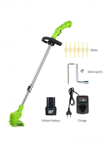 Rechargeable Electric Lawn Mower Silver/Green 2.218kg