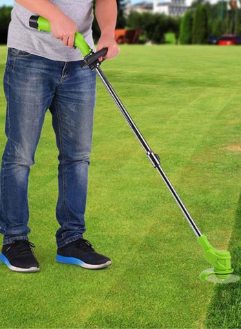 Rechargeable Electric Lawn Mower Silver/Green 2.218kg