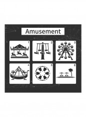 DIY Amusement Themed Stencils Black