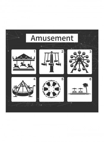 DIY Amusement Themed Stencils Black