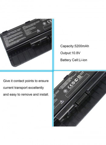 Replacement Battery For Asus G551JX-ES71 Laptop Black