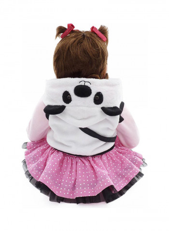 Reborn Lifelike Baby Doll Set with Panda Plush Toy 47x14x23cm