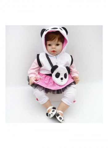 Reborn Lifelike Baby Doll Set with Panda Plush Toy 47x14x23cm