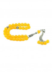 Yellow Agate Prayer Beads with Sterling Silver components
