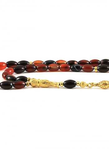 Yemen Agate Prayer Beads with Sterling Silver Components