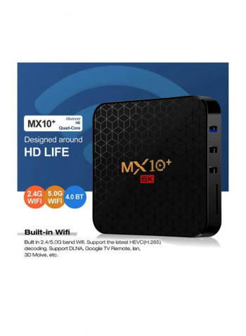 MX10 Plus Smart Android 9.0 TV Box With Remote Control MX10 Plus Black