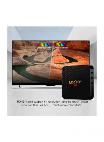 MX10 Smart Android TV Box With Remote Control MX10 Plus Black