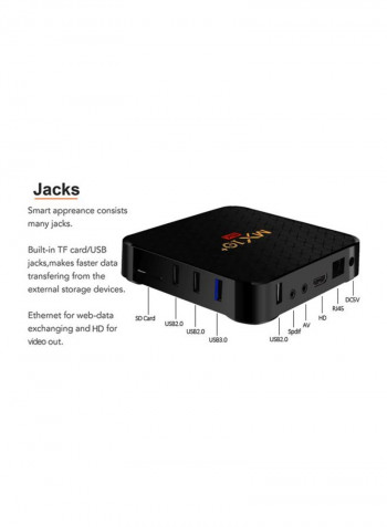 MX10 Smart Android TV Box With Remote Control MX10 Plus Black