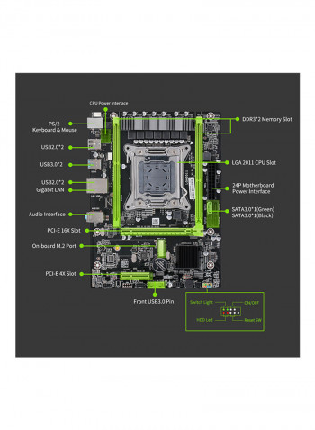 Desktop Motherboard Ps / 2 29 x 6 x 24.20سنتيمتر أسود