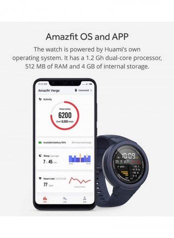 Verge Smartwatch 12 sports mode make and aswer calls Twilight Blue