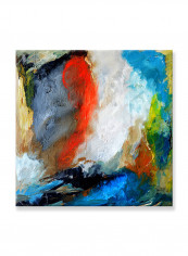 Abstract Painting Wall Art Canvas White 60x60centimeter