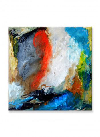 Abstract Painting Wall Art Canvas White 60x60centimeter