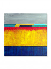 Abstract Painting Wall Art Canvas Yellow 60x60centimeter