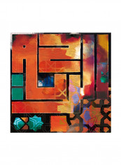 Vintage Geometric Arabic Calligraphy Canvas Painting Multicolor 80x80centimeter