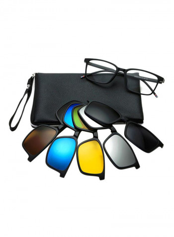 6-Piece Rectangular Sunglasses - Lens Size: 58 mm