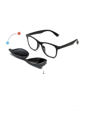 6-In-1 Clip-On Rectangular Sunglasses - Lens Size: 53 mm
