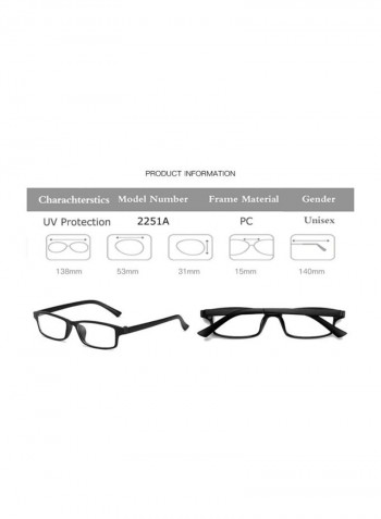 6-In-1 Clip-On Rectangular Sunglasses - Lens Size: 53 mm