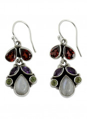 Multi Gemstone Chandelier Earrings