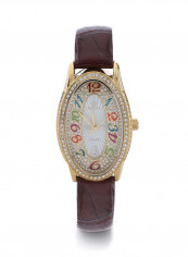 Women's 22K Gold Plated With Crystal Analog Watch P-21735