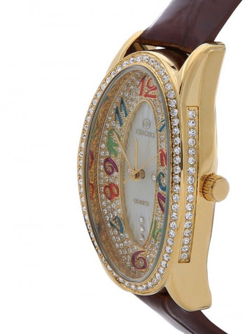 Women's 22K Gold Plated With Crystal Analog Watch P-21735