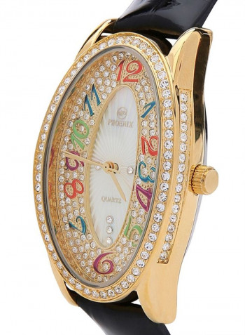 Women's 22K Gold Plated With Crystal Analog Watch P-21735
