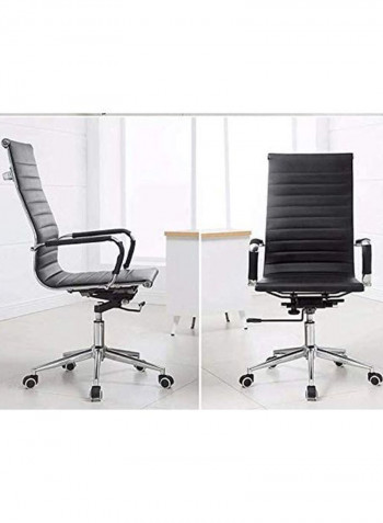 Swivel Office Chair Black/Silver 57x47x10cm