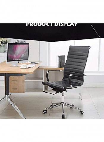 Swivel Office Chair Black/Silver 57x47x10cm