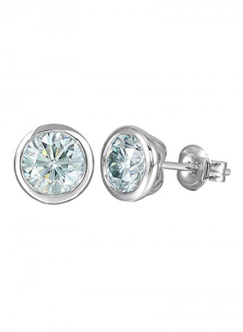 10K White Gold Post Moissanite Stud Earrings