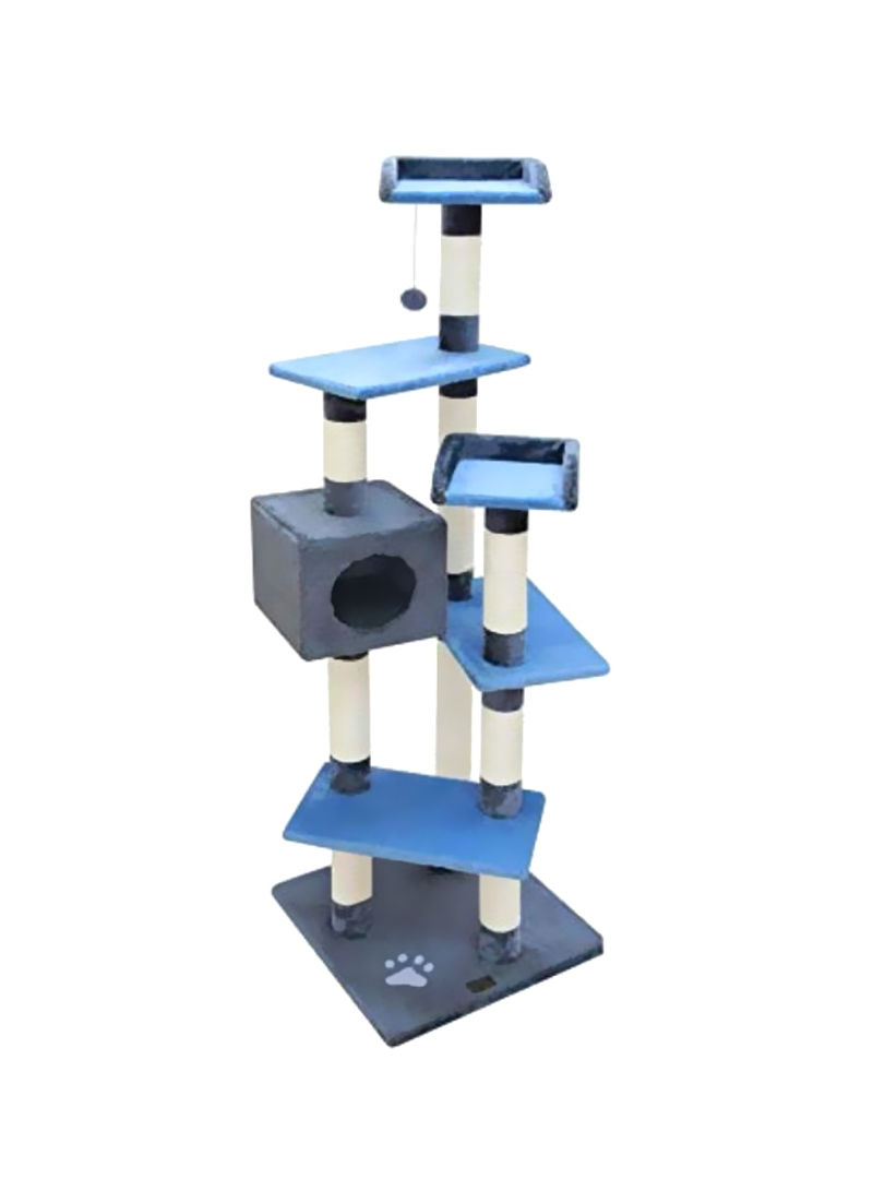 Step Tower Hanging Toy For Cats Blue/Beige