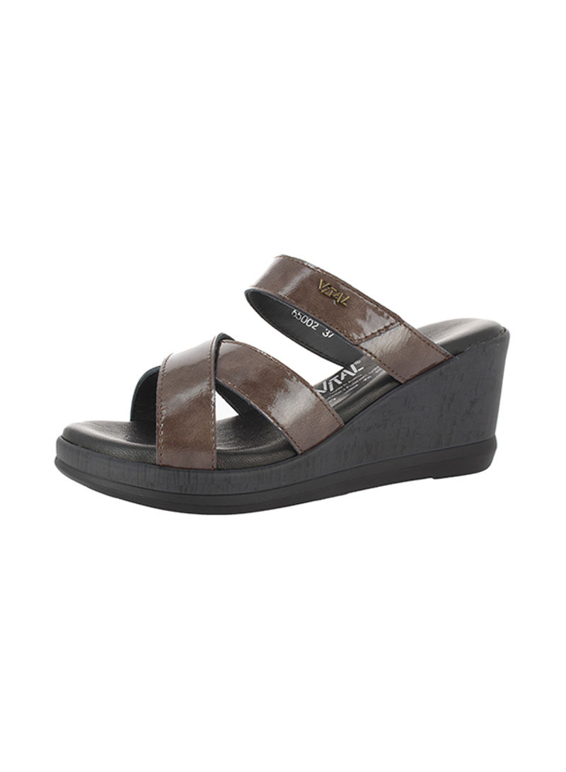 Casual Wedge Sandals Brown