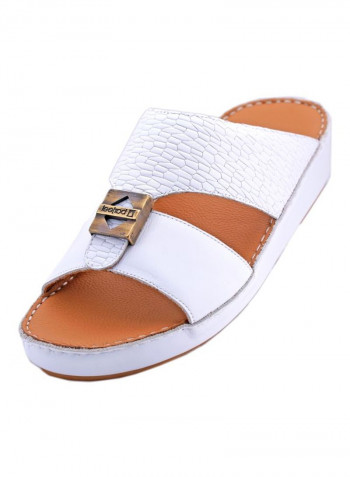 Slip On Arabic Sandals White