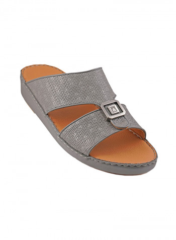 Textured Arabic Sandals Grey