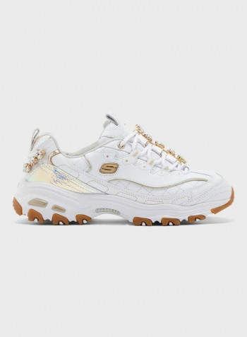 Comfortable Low Top Sneakers White/Brown