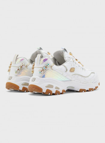 Comfortable Low Top Sneakers White/Brown