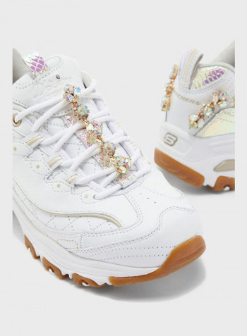 Comfortable Low Top Sneakers White/Brown