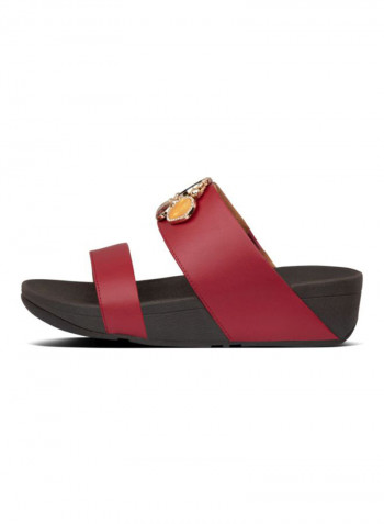 Rosa Cluster Slip-On Slides Maroon/Black