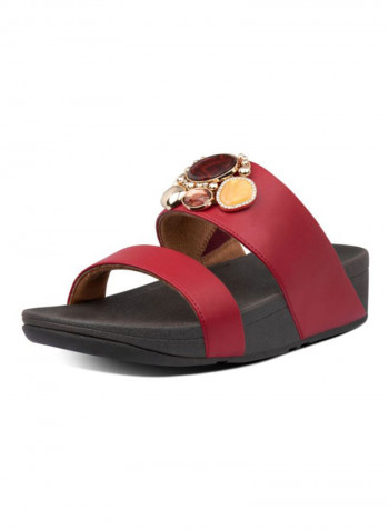 Rosa Cluster Slip-On Slides Maroon/Black