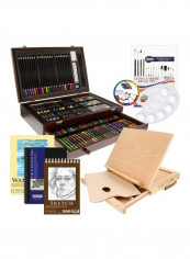 163-Piece Wooden Drawing Set Multicolor