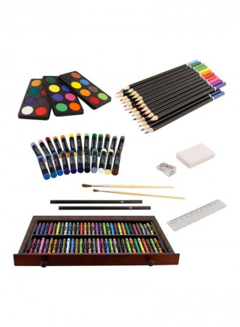 163-Piece Wooden Drawing Set Multicolor