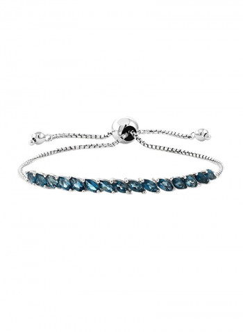 925 Sterling Silver 1.5 Ct Topaz Studded Bracelet